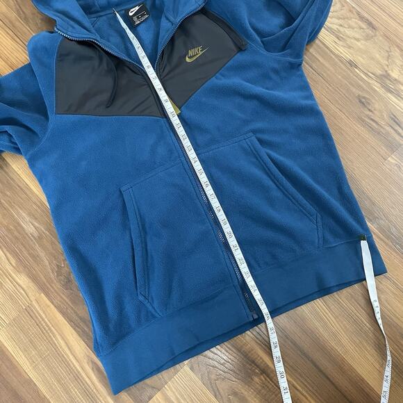 Nike Polar Fleece Windrunner Full Zip Hoodie Jacket Men’s M 92911-474 - Blue - Picture 5 of 8